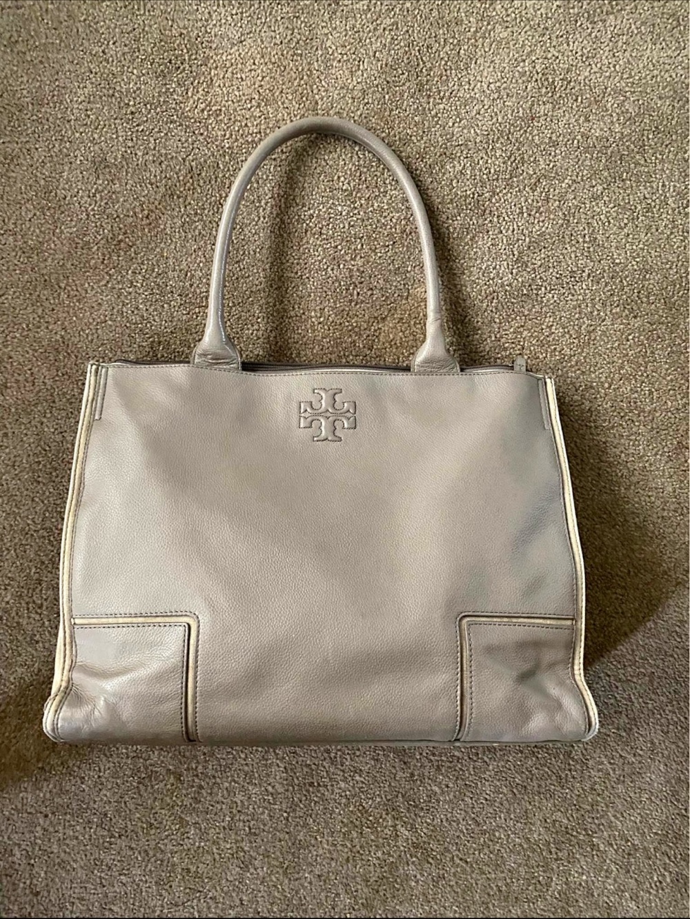 Tory Burch Taupe Leather Tote